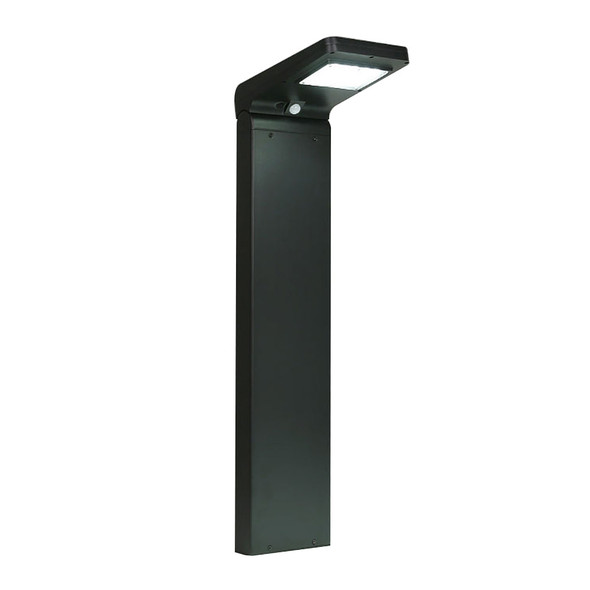 Solar LED Square Bollard Light, 5W, 5000K, Black