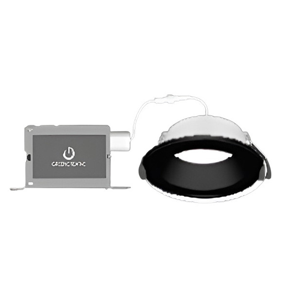 Direct Mount 6" Round Downlight, Selectable Lumen 4000, CRI90, Selectable CCT 27/30/35/40/50K, Dual Dimming 0-10V/ELV&Triac, Wide Beam, Black Reflector Black Flange (Dead Front)