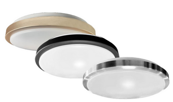Flush Mount Ceiling Light, 15", 22W, Selectable CCT, Brushed Nickel