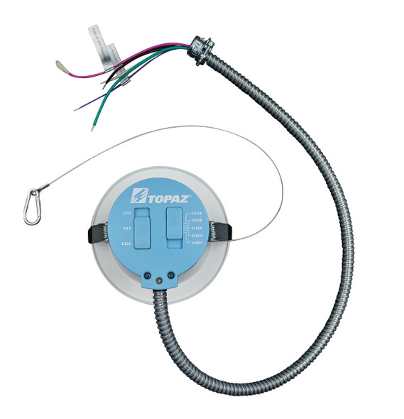 LED Commercial Downlight, 13W, 4", Power & CCT Selectable, Round Smooth Trim