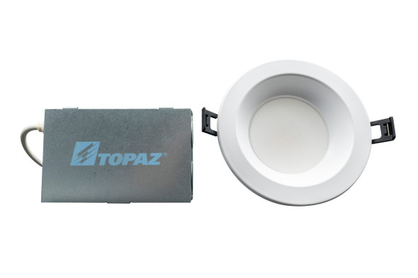 LED Commercial Downlight, 4", Remote Driver, 12W, CCT Selectable, Round Smooth Trim