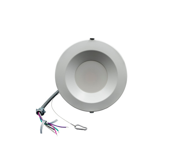 8" LED Commercial Downlight, 26W Power & CCT Selectable, Round Smooth Trim