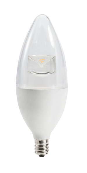 Decorative Candelabra LED Lamp, 6.5W, E12 Base, 2700K/3000K, Dimmable