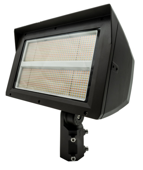 LED Flood Light, Power and CCT Select, 200/240/290W, 3000K/4000K/5000K, Slip Fitter Pre-installed, Yoke Mount, 277-480V