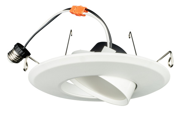 6" Performance LED Recessed Retrofit Downlight, CCT Selectable, Gimbal Trim, White Finish