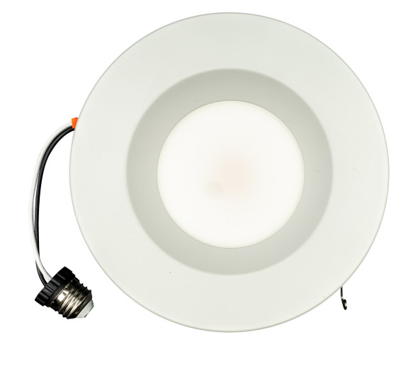 6" Economy LED Recessed Retrofit Downlight, 13 Watt, White, Round Smooth Trim