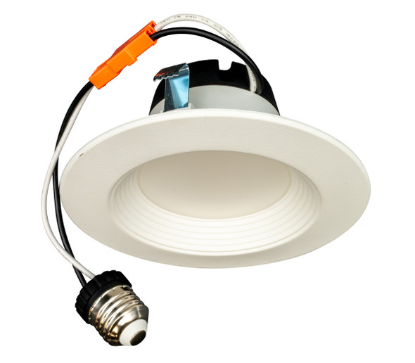 4" Economy LED Recessed Retrofit Downlight, 6 Watt, White, Round Baffle Trim