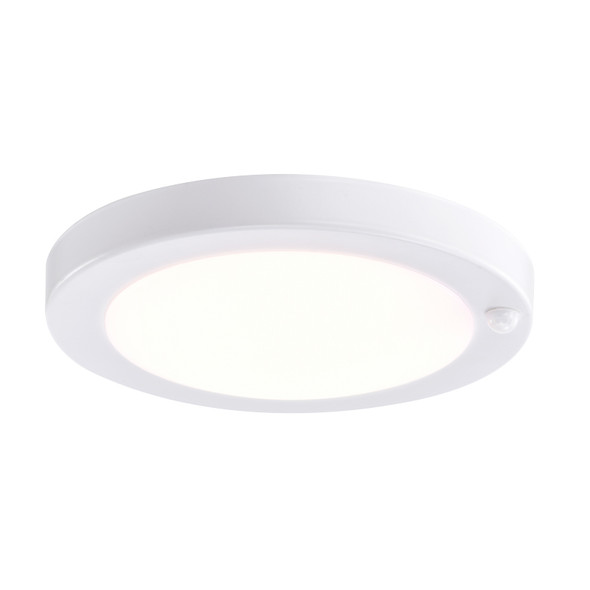LED Disk Light, White, Polycarbonate, 7.4"