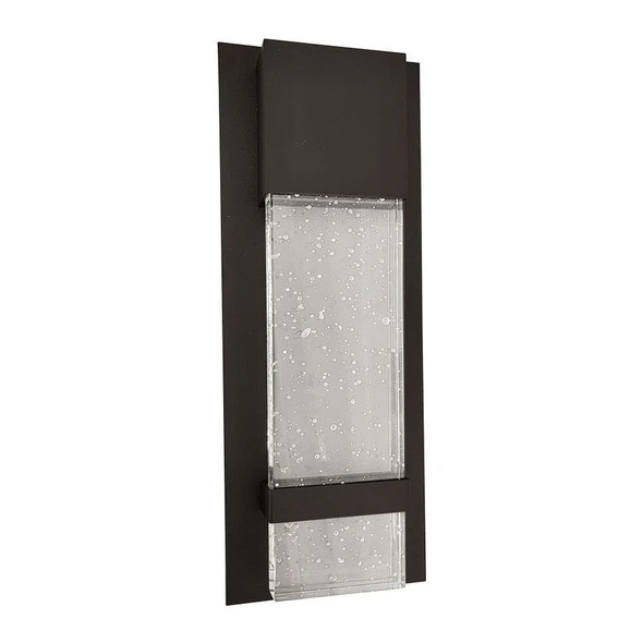 Seeded Glass Wall Sconce, 3CCT, 12W, 1200LM, 30K/40K/50K, 14in, Oil-Rubbed Bronze image 2
