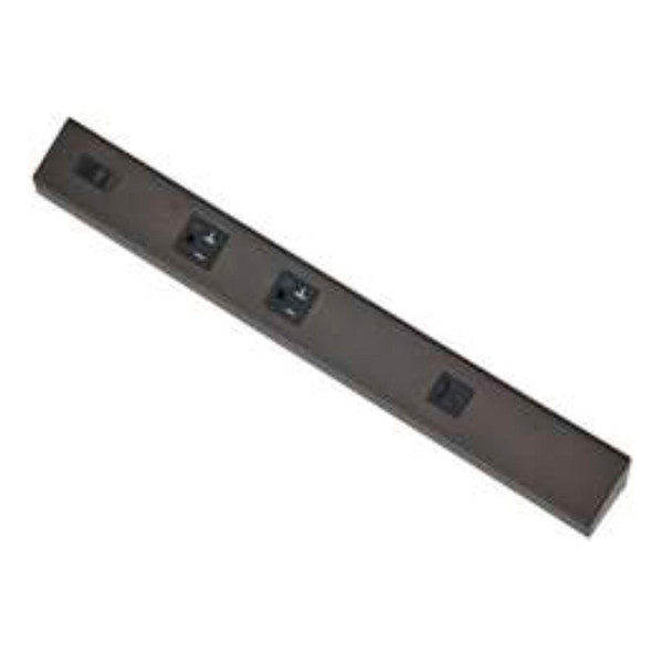 Angled Power Strip, 42 Inch, 4 Receptacles, 2 USB, 20A