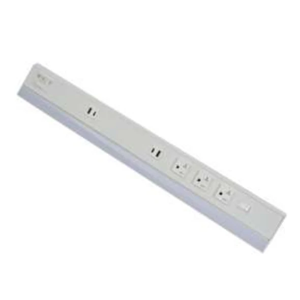 42-Inch Angled Power Strip & Undercabinet Light with Power Receptacle, Multi-Color Temperature