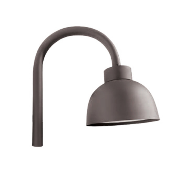12" Dome Light, Flat Lens, 120-277V, Dual Dimming, 24W/32W/40W, Top-Of-Pole Mount Bell Arm, MCTP