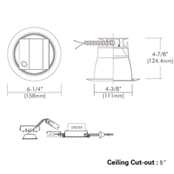 Architectural LED Recessed Downlight Retrokit, Non-IC, 4", 14W, 80 CRI, 3000K, Specular Open Reflector Architectural LED Recessed Downlight Retrokit, Non-IC, 4", 14W, 80 CRI, 3000K, Specular Open Reflector