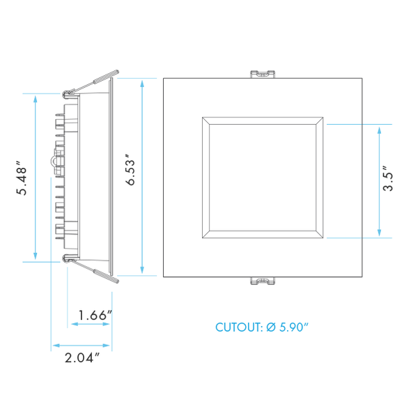 LED Spotlight, Canless Regressed Mini Panel, High Output, 5 CCT Selectable, 5" LED Spotlight, Canless Regressed Mini Panel, High Output, 5 CCT Selectable, 5"