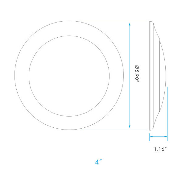 LED Surface Mount Disk Light, 4", White Finish