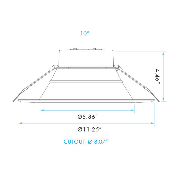 LED Canless Spotlight, 10", CCT & Wattage Selectable, Universal Voltage/Dual Dimming