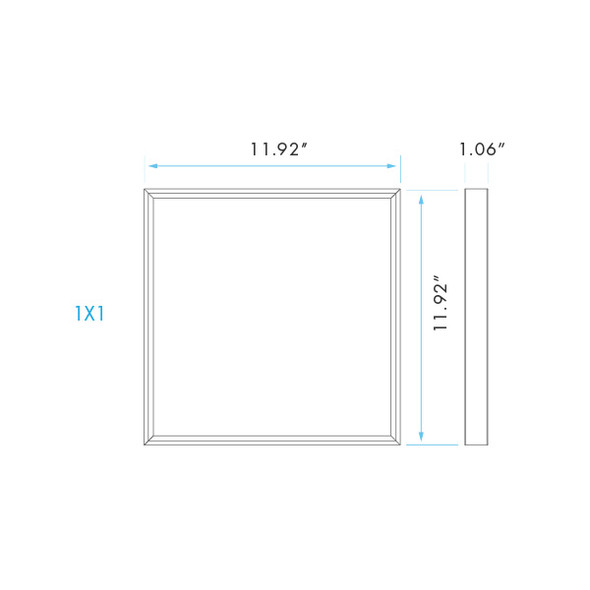 1x1 LED Surface Mount Slim Panel, Wattage Selectable, CCT Selectable