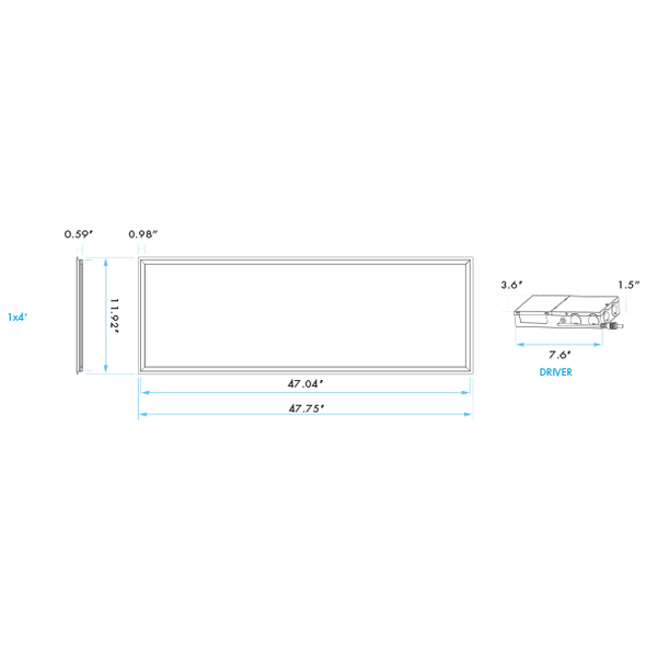 LED 1x4 Frame Panel, CCT & Wattage Selectable
