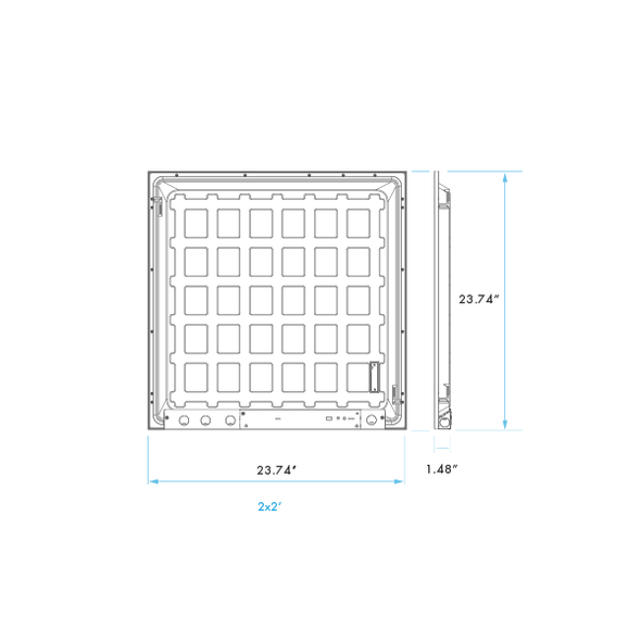 LED 2x2 Backlit Panel, 3 Wattage Options, 5 CCT Selectable, Dimmable