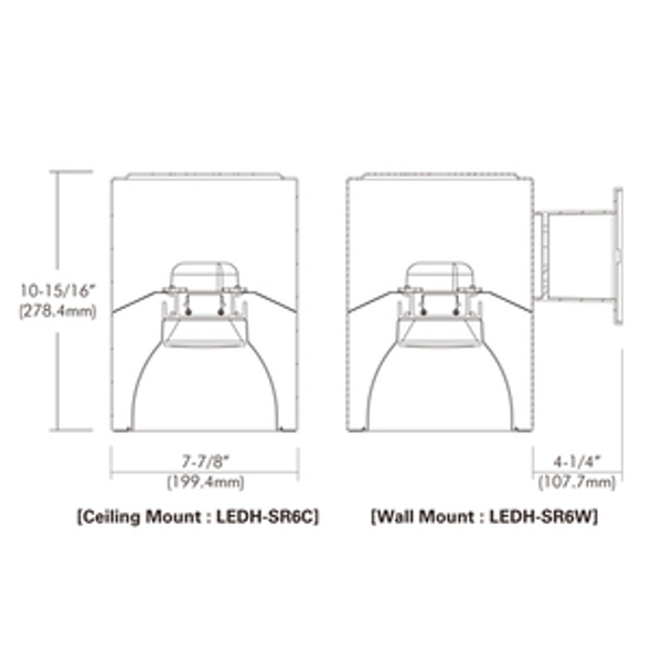 6" LED Cylinder, Pendant Mount, 14W, 0-10V Dimming, Swivel Mount