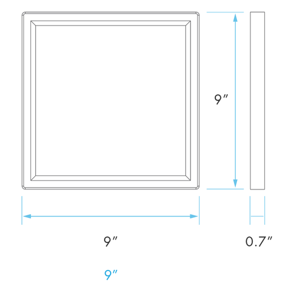 LED Surface Mount Slim Series, 9", 5 CCT Selectable, Square LED Surface Mount Slim Series, 9", 5 CCT Selectable, Square