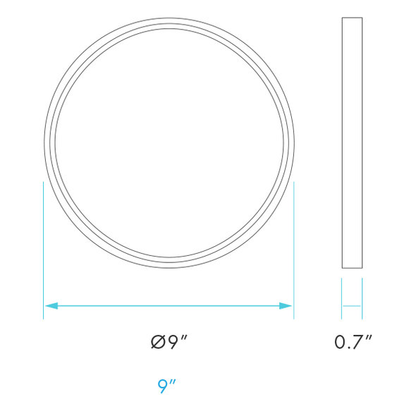 LED Surface Mount Slim Series, 5 CCT Selectable, 9" Round LED Surface Mount Slim Series, 5 CCT Selectable, 9" Round