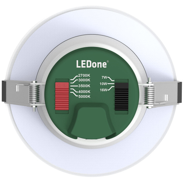6" LED Multi Watt Multi CCT Down Light, 7W/10W/16W, Selectable CCT