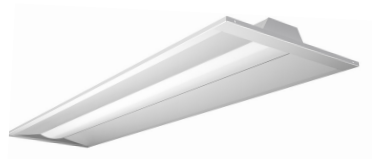 1'X4' LED Center Basket Troffer Light 26W-40W - Power and CCT Adjustable, EM Battery