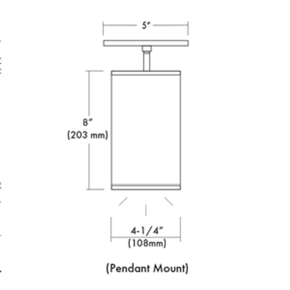 4" LED Cylinder, Pendant Mount, 17W, 80 CRI, 3000K, DoB Dimming, White 4" LED Cylinder, Pendant Mount, 17W, 80 CRI, 3000K, DoB Dimming, White