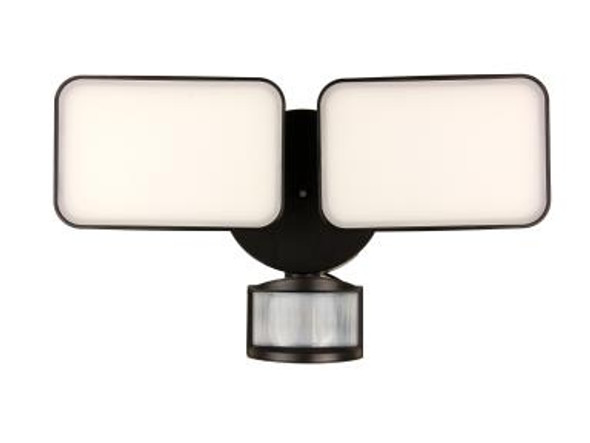 2 Head Security Light with Photocell and PIR Sensor, Black Finish 2 Head Security Light with Photocell and PIR Sensor, Black Finish