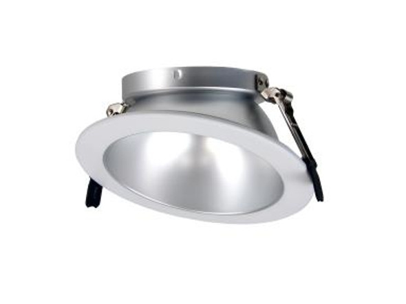 Recessed Architectural Downlight Reflector, 6" Round Wall Washer, Matte Silver Reflector, White Trim, TAA