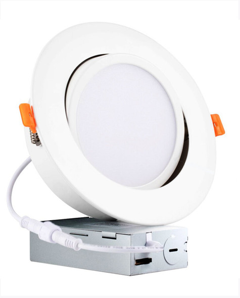 Cyber Tech Lighting LC12RT6-NCBXPVT/CCT, 6" LED CCT Tunable Gimbal J-Box Down Light, 15W, 120V, 900lm, 3000K|3500K|4000K|5000K