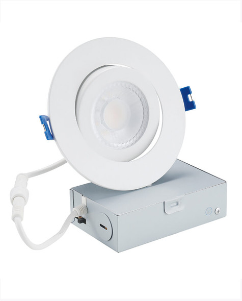 Cyber Tech Lighting 4" LED CCT Tunable Gimbal J-Box Down Light, New Construction/Remodel, 9.5W, 120VAC, 2700K|3000K|3500K|4000K|5000K