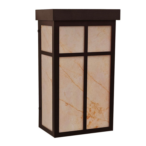 Westgate LRS Series Shoji Window Wall Sconce, 12" Height, Multi Wattage 9W|13W|17W, Selectable CCT 3000K|4000K|5000K, Dimmable, Oil-Rubbed Bronze