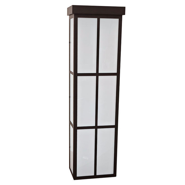 Westgate LRS Series Shoji Window Wall Sconce, 24" Height, Oil-Rubbed Bronze, Multi Wattage 18W|24W|30W, Selectable CCT 3000K|4000K|5000K, Dimmable