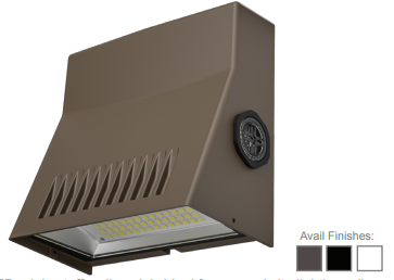 Adjustable LED Mini Cutoff Wallpack, 10W/15W/24W, 3000K/4000K/5000K, Bronze Finish
