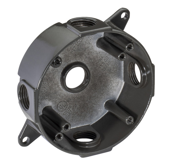 Garvin Industries WRB1550B, 4" Round Box, 5 Hole, 1/2" Threaded Hub, Bronze