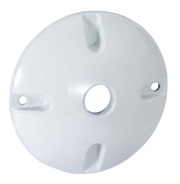 Garvin Industries WRC150W, 1-Hole 1/2" Threaded Round Cover, White, Die Cast Aluminum