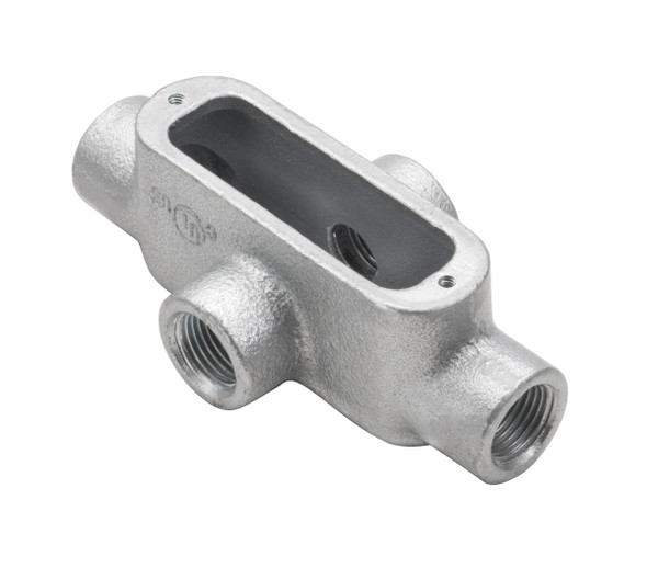 Garvin Industries X4M Rigid Conduit Body, Threaded X Type, Malleable Iron, 1-1/4 Inch, Zinc Plated