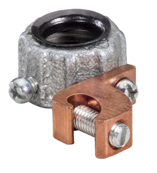 Garvin Industries Insulated Metallic Grounding Bushing, 3-1/2", Hot Dip Galvanized, Copper Lay-In Lug