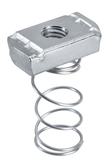 Garvin Industries Bottom Spring Nut, For A & B Channel, 1/4"-20 Rod Size, Steel, Electro-Galvanized, .21" Nut Thickness