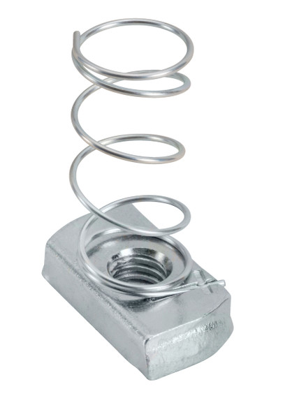 Garvin Industries Bottom Spring Nut, For A & B Channel, 1/4"-20 Rod Size, Steel, Electro-Galvanized, .21" Nut Thickness
