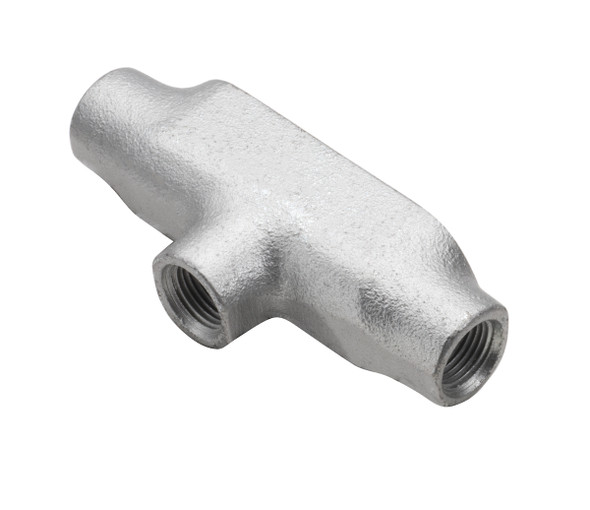 Garvin Industries TB1M, 1/2" Threaded TB Type Conduit Body, Malleable Iron, Zinc Plated, Aluminum Enameled