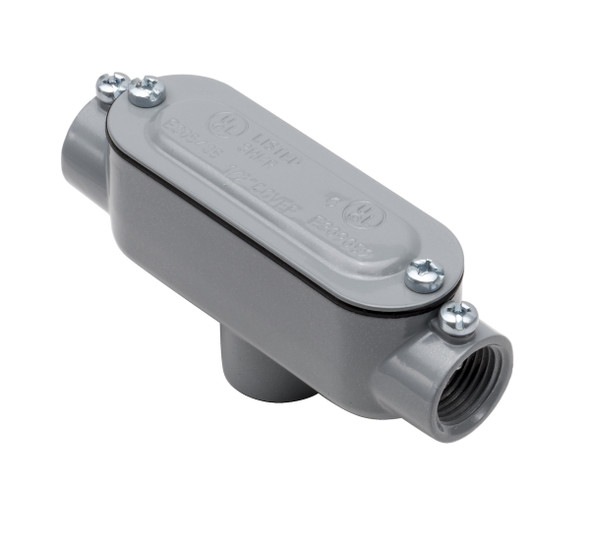 Garvin Industries TB1SSCG, 1/2" EMT and Rigid Combination Conduit Body with Cover and Gasket, Copper-Free Aluminum, NPT Hubs, Wet Location Rated