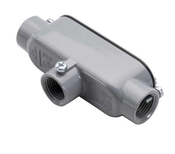 Garvin Industries TB1SSCG, 1/2" EMT and Rigid Combination Conduit Body with Cover and Gasket, Copper-Free Aluminum, NPT Hubs, Wet Location Rated