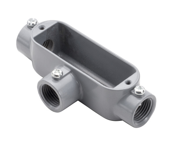 Garvin Industries EMT and Rigid Combination Conduit Body, T Type, 1" Hub, 3 Max Wire, 6 AWG Max, Copper-Free Aluminum