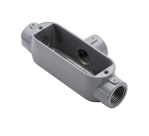 Garvin Industries Rigid Conduit Body, Threaded T Type, 4" Hub, 4 Max Wire, 350 MCM Max Wire Size, Aluminum