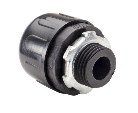 Garvin Industries Straight Liquidtight Connector, 2 Inch, Black Nylon