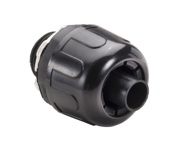 Garvin Industries Straight Liquidtight Connector, 1-1/2 Inch, Black Nylon