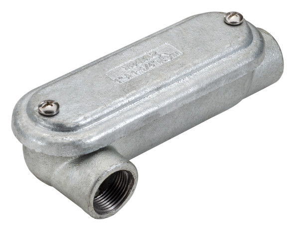 Garvin Industries Mogul Conduit Body, LR Type, 2 Inch, Hot Dip Galvanized, Malleable Iron, With Cover and Gasket